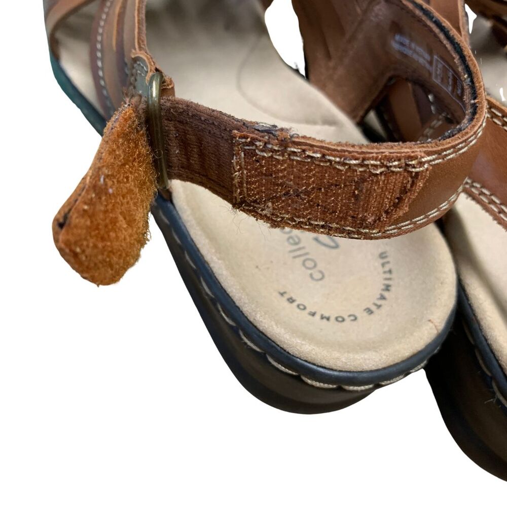 Clarks Women Lexi Carmen Comfort Hook and Loop Leather Snadals SIze 6 - Picture 11 of 12
